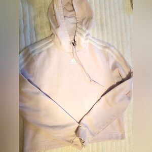 adidas Pale Pink Pullover Hoodie with Logo Tag
